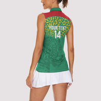 Custom Guyana Football Women Sleeveless Polo Shirt Go Golden Jaguars Green Version - Wonder Print Shop