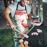 Trinidad And Tobago Christmas Apron Scarlet Ibis Wild Poinsettia Watercolor - Wonder Print Shop
