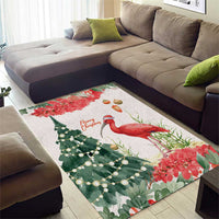 Trinidad And Tobago Christmas Area Rug Scarlet Ibis Wild Poinsettia Watercolor - Wonder Print Shop