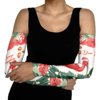 Personalized Trinidad And Tobago Christmas Arm Sleeves Scarlet Ibis Wild Poinsettia Watercolor - Wonder Print Shop
