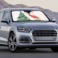 Trinidad And Tobago Christmas Auto Sun Shade Scarlet Ibis Wild Poinsettia Watercolor - Wonder Print Shop