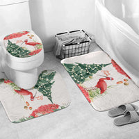 Trinidad And Tobago Christmas Bathroom Set Scarlet Ibis Wild Poinsettia Watercolor - Wonder Print Shop
