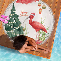 Trinidad And Tobago Christmas Beach Blanket Scarlet Ibis Wild Poinsettia Watercolor - Wonder Print Shop
