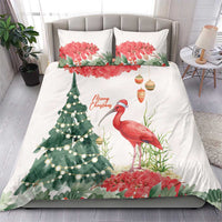 Trinidad And Tobago Christmas Bedding Set Scarlet Ibis Wild Poinsettia Watercolor - Wonder Print Shop