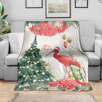 Trinidad And Tobago Christmas Blanket Scarlet Ibis Wild Poinsettia Watercolor - Wonder Print Shop