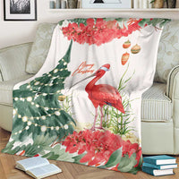 Trinidad And Tobago Christmas Blanket Scarlet Ibis Wild Poinsettia Watercolor - Wonder Print Shop