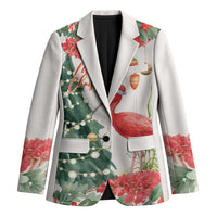 Personalized Trinidad And Tobago Christmas Blazer Scarlet Ibis Wild Poinsettia Watercolor - Wonder Print Shop