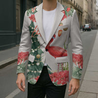 Personalized Trinidad And Tobago Christmas Blazer Scarlet Ibis Wild Poinsettia Watercolor - Wonder Print Shop