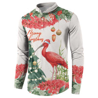 Personalized Trinidad And Tobago Christmas Button Sweatshirt Scarlet Ibis Wild Poinsettia Watercolor - Wonder Print Shop