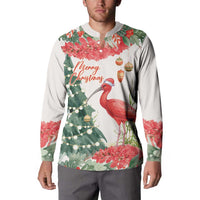 Personalized Trinidad And Tobago Christmas Button Sweatshirt Scarlet Ibis Wild Poinsettia Watercolor - Wonder Print Shop