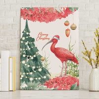 Trinidad And Tobago Christmas Canvas Wall Art Scarlet Ibis Wild Poinsettia Watercolor - Wonder Print Shop