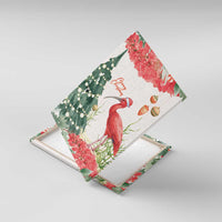 Trinidad And Tobago Christmas Canvas Wall Art Scarlet Ibis Wild Poinsettia Watercolor - Wonder Print Shop