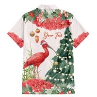 Personalized Trinidad And Tobago Christmas Family Matching Mermaid Dress and Hawaiian Shirt Scarlet Ibis Wild Poinsettia Watercolor - Wonder Print Shop