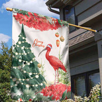 Trinidad And Tobago Christmas Garden Flag Scarlet Ibis Wild Poinsettia Watercolor - Wonder Print Shop