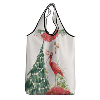 Trinidad And Tobago Christmas Grocery Bag Scarlet Ibis Wild Poinsettia Watercolor - Wonder Print Shop