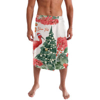 Personalized Trinidad And Tobago Christmas Lavalava Scarlet Ibis Wild Poinsettia Watercolor - Wonder Print Shop