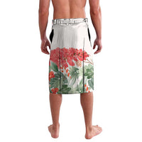 Personalized Trinidad And Tobago Christmas Lavalava Scarlet Ibis Wild Poinsettia Watercolor - Wonder Print Shop