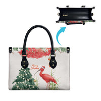 Trinidad And Tobago Christmas Leather Bag Scarlet Ibis Wild Poinsettia Watercolor - Wonder Print Shop