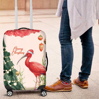 Trinidad And Tobago Christmas Luggage Cover Scarlet Ibis Wild Poinsettia Watercolor - Wonder Print Shop