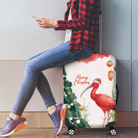 Trinidad And Tobago Christmas Luggage Cover Scarlet Ibis Wild Poinsettia Watercolor - Wonder Print Shop