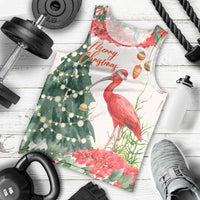 Personalized Trinidad And Tobago Christmas Men Tank Top Scarlet Ibis Wild Poinsettia Watercolor - Wonder Print Shop