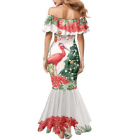 Personalized Trinidad And Tobago Christmas Mermaid Dress Scarlet Ibis Wild Poinsettia Watercolor - Wonder Print Shop