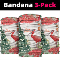 Trinidad And Tobago Christmas Neck Gaiter Scarlet Ibis Wild Poinsettia Watercolor - Wonder Print Shop