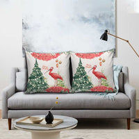 Trinidad And Tobago Christmas Pillow Cover Scarlet Ibis Wild Poinsettia Watercolor - Wonder Print Shop