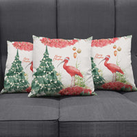 Trinidad And Tobago Christmas Pillow Cover Scarlet Ibis Wild Poinsettia Watercolor - Wonder Print Shop