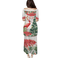 Personalized Trinidad And Tobago Christmas Puletasi Scarlet Ibis Wild Poinsettia Watercolor - Wonder Print Shop