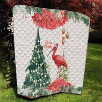 Trinidad And Tobago Christmas Quilt Scarlet Ibis Wild Poinsettia Watercolor - Wonder Print Shop