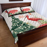 Trinidad And Tobago Christmas Quilt Bed Set Scarlet Ibis Wild Poinsettia Watercolor - Wonder Print Shop
