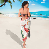 Trinidad And Tobago Christmas Sarong Scarlet Ibis Wild Poinsettia Watercolor - Wonder Print Shop