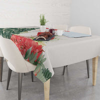 Trinidad And Tobago Christmas Tablecloth Scarlet Ibis Wild Poinsettia Watercolor - Wonder Print Shop