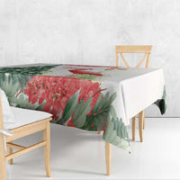 Trinidad And Tobago Christmas Tablecloth Scarlet Ibis Wild Poinsettia Watercolor - Wonder Print Shop