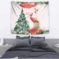 Trinidad And Tobago Christmas Tapestry Scarlet Ibis Wild Poinsettia Watercolor - Wonder Print Shop