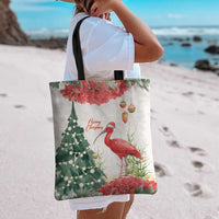 Trinidad And Tobago Christmas Tote Bag Scarlet Ibis Wild Poinsettia Watercolor - Wonder Print Shop