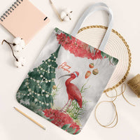 Trinidad And Tobago Christmas Tote Bag Scarlet Ibis Wild Poinsettia Watercolor - Wonder Print Shop