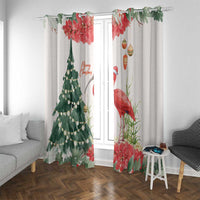 Trinidad And Tobago Christmas Window Curtain Scarlet Ibis Wild Poinsettia Watercolor - Wonder Print Shop
