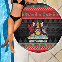 Trinidad And Tobago Christmas Beach Blanket Merry Xmas Coat Of Arms - Wonder Print Shop