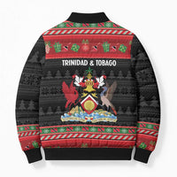 Trinidad And Tobago Christmas Bomber Puffer Jacket Merry Xmas Coat Of Arms - Wonder Print Shop