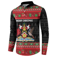 Trinidad And Tobago Christmas Button Sweatshirt Merry Xmas Coat Of Arms - Wonder Print Shop