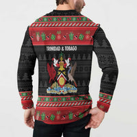 Trinidad And Tobago Christmas Button Sweatshirt Merry Xmas Coat Of Arms - Wonder Print Shop