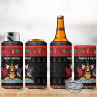 Trinidad And Tobago Christmas 4 in 1 Can Cooler Tumbler Merry Xmas Coat Of Arms - Wonder Print Shop