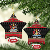 Trinidad And Tobago Christmas Ceramic Ornament Merry Xmas Coat Of Arms - Wonder Print Shop