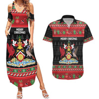 Trinidad And Tobago Christmas Couples Matching Summer Maxi Dress and Hawaiian Shirt Merry Xmas Coat Of Arms - Wonder Print Shop