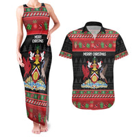 Trinidad And Tobago Christmas Couples Matching Tank Maxi Dress and Hawaiian Shirt Merry Xmas Coat Of Arms - Wonder Print Shop