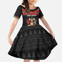 Trinidad And Tobago Christmas Family Matching Off The Shoulder Long Sleeve Dress and Hawaiian Shirt Merry Xmas Coat Of Arms - Wonder Print Shop