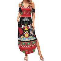 Trinidad And Tobago Christmas Family Matching Summer Maxi Dress and Hawaiian Shirt Merry Xmas Coat Of Arms - Wonder Print Shop
