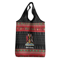 Trinidad And Tobago Christmas Grocery Bag Merry Xmas Coat Of Arms - Wonder Print Shop